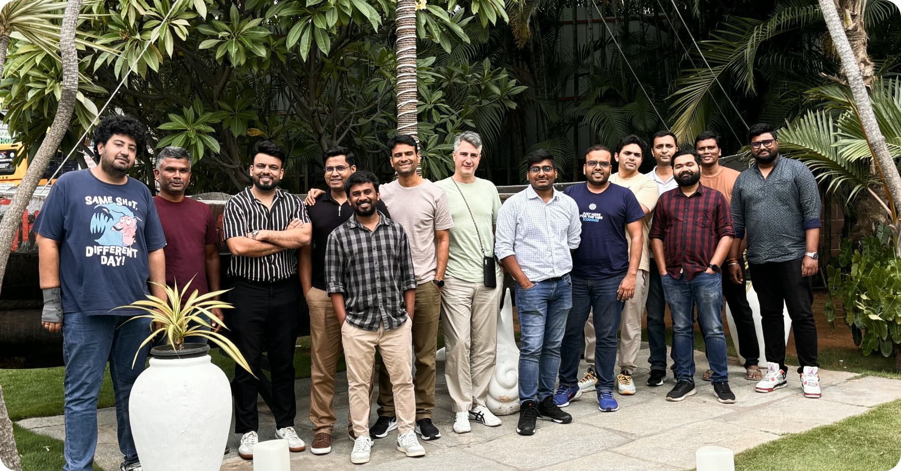 Team gathered outdoors for a group photo