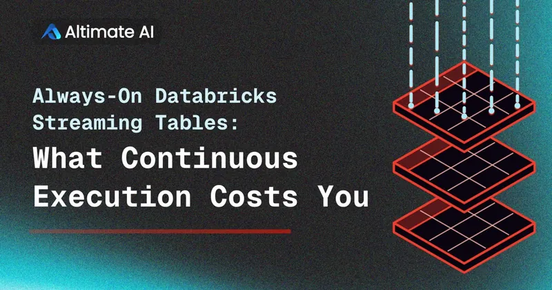Always-On Databricks Streaming Tables: What Continuous Execution Costs You